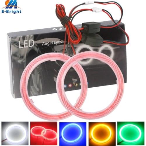2pcs/set 60mm 70mm 80mm 90mm 100mm 110mm 120mm 12V COB Car LED Angel Eyes Halo Ring Headlight Fog Light Red Green Blue White