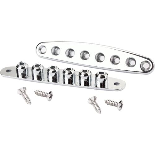 2Pcs Guitar String Through Body Mounting Ferrules Bushings Accessory Chrome