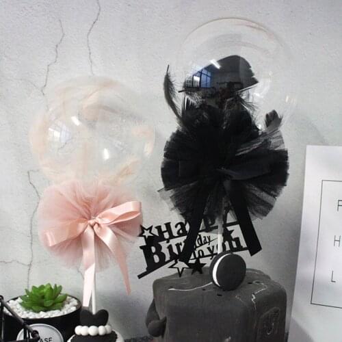 5 inch feather bowknot ballon cake topper birthday cake decoration baby shower kids birthday party wedding favor supplies