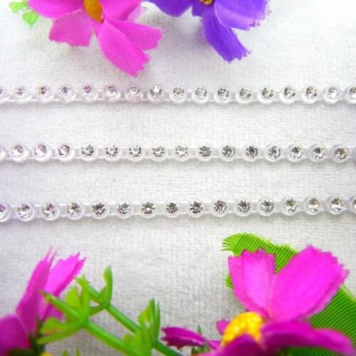 5 sizes crystal clear rhinestone nice 3 Colors Sew On glue on Plastic rhinestone chain string applique shoes diy trimming
