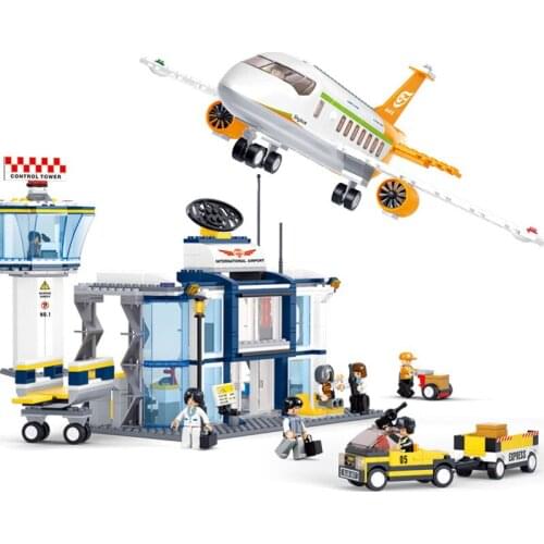 678pcs City Plane construction Aircraft Airplane eductional Bricks Building Blocks Sets Figures aviation International Airport