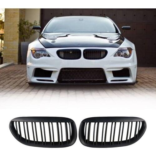 Car Matte Black Front Bumper Kidney Grille for BMW E63 M6 645Ci 650I E64 2D 2004-2010