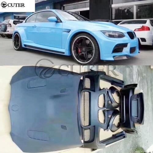 E92 E93 coupe FRP Wide car body kit front bumper rear bumper side skirts engine hood for BMW E92 E93 08-13