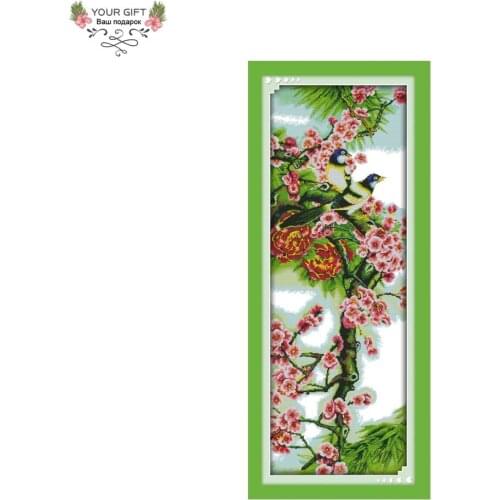 Joy Sunday H609 14CT 11CT Counted and Stamped Home Decoration The Plum Blossom Flowers Needlework Embroidery Cross Stitch kits