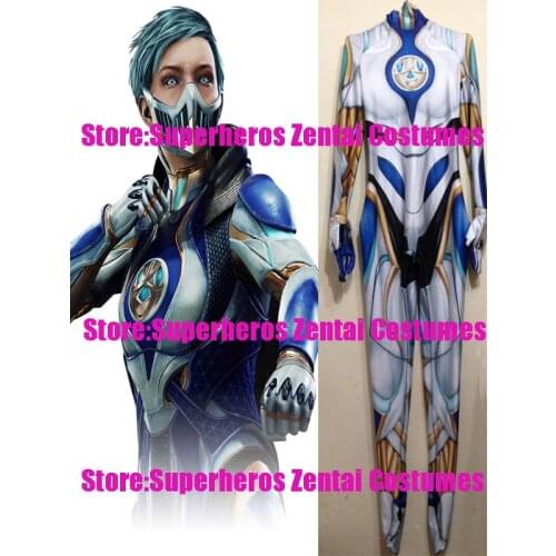 Mortal Kombat frost Cosplay Costume 3D Print High Quality Spandex MK 11 Frost Bodysuit Zentai Catsuit Custom Made