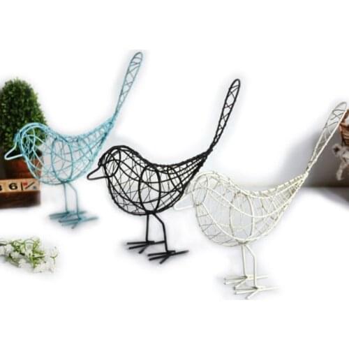 Metal Iron Wire Bird Hollow Model Artificial Craft Fashionable Home Furnishing Table Desk Ornaments Decoration Gift Drop Shiping