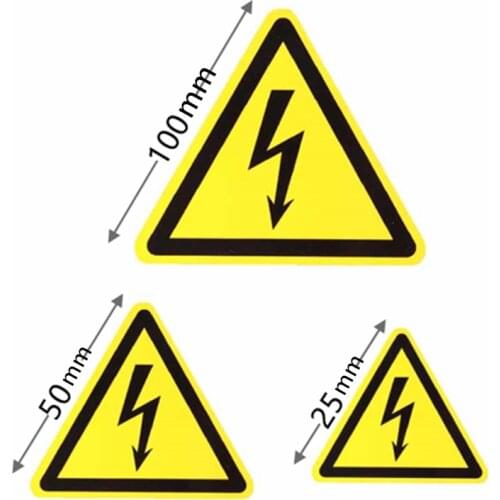1/3/5pcs Warning Sticker Adhesive Labels Electrical Shock Hazard Danger Notice Safety 25mm 50mm 100cm PVC Waterproof