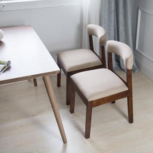 Nordic Dining Chair Modern Minimalist Home Solid Wood Chair Light Luxury Back Chair American Desk Chair Cafe Back Chair