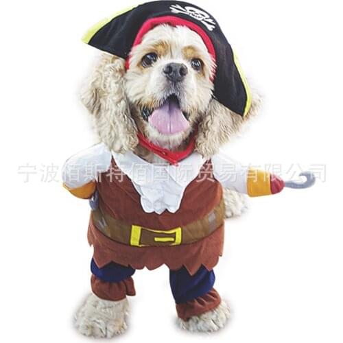 S/M/L/XL Dog Cat Clothes Suits Pirate Clothes Suits Halloween Costumes Two-legged Clothes Pet Dog Costumes