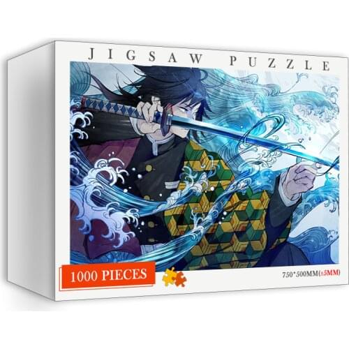 Wooden 1000 Pieces Jigsaw Kimetsu No Yaiba Puzzles Japanese Cartoon Anime Demon Slayer Puzzle 1000 Piece Adults Educational Toys