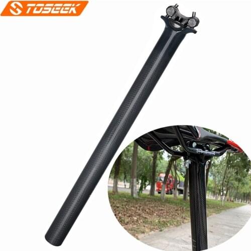 TOSEEK 3K Glossy Carbon Fiber Seatpost MTB Bike Road Bike Ultra Light Carbon Fiber Seatpost 27.2/30.8/31.6 Bicycle Accessories