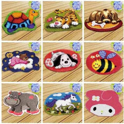 Prajna Animal Series Needlework Crochet Latch Hook Rug Kit Mat DIY Unfinished Accessories Carpet Embroidery Handmade Room Floor