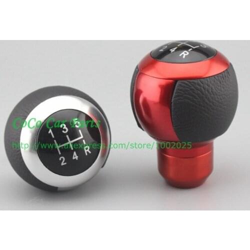 Racing Car Gear Shift Knob manual transmission gear shift knob modified 5MT Leather with Aluminum Red Blue Black