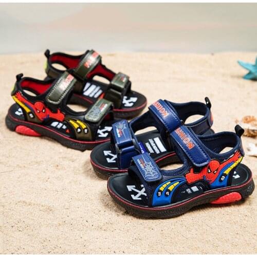 Baby Boys Sandals New Summer Kids Beach Shoes Children Shoes Cartoon Spiderman Boys Shoes Baby Sandals Soft Toddler Kids Sandals