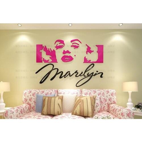 DIY Marilyn Monroe Creative 3D Crystal Acrylic Wall Sticker Painting 5 Colors Home Living Room TV Background Decor Hot Sale