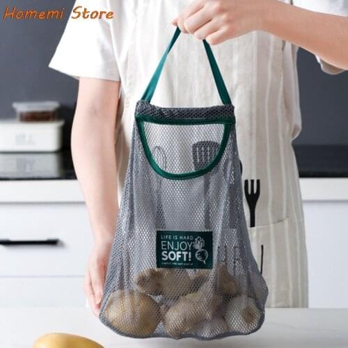 Mesh Vegetable Storge Bags Produce Bag Reusable Portable High Capacity Storage Bag Kitchen Fruit Vegetable Bag