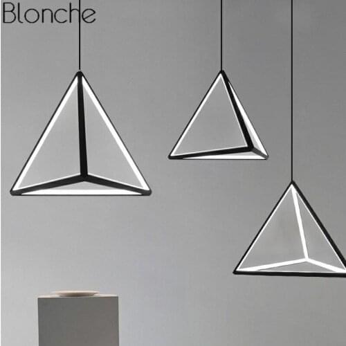 Nordic Iron Art LED Triangle Pendant Lamp for Living Room Kitchen Modern Fixtures Loft Luminaire Industrial Decor Hanging Light