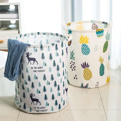 Collapsible Waterproof Laundry Basket Round Storage Bin Bag Hamper Clothes Toy Bucket Organizer Large Capacity Home Decoration