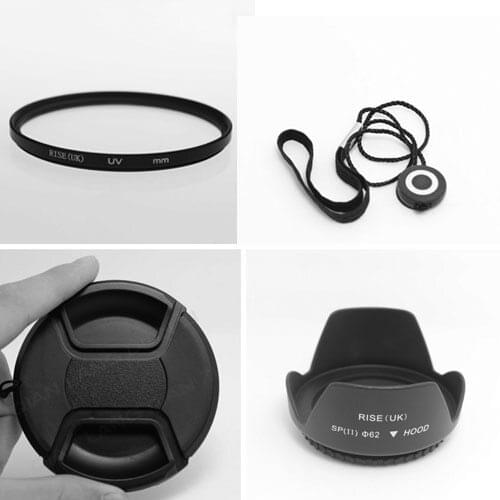58MM UV Filter + Lens Hood +Cap+lens cap rope for Canon EOS 400D 550D 500D 600D 1100D Nikon D80 D50 D7000 D3100 DS DSLR