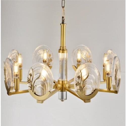 All copper chandelier living room villa lamp