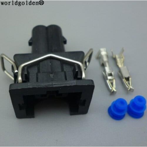 Worldgolden 2 Pin 3.5mm Female Wire Harness Connector EV1 Fuel Injector Nozzle Waterproof Connector 829441-1 037 906 240