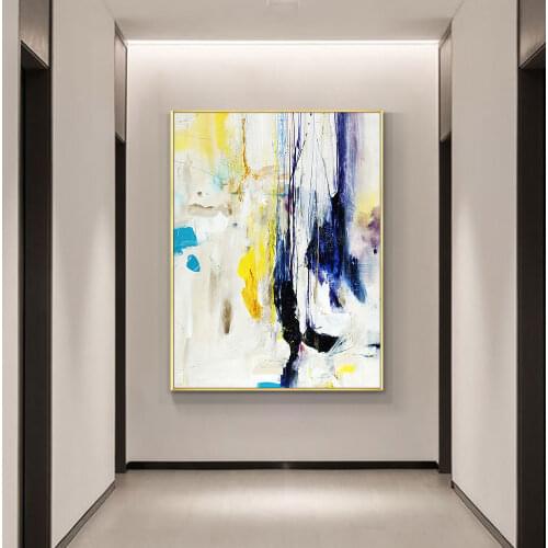 YQ Abstract Hand Painted Oil Painting On Canvas Handmade Modern Abstract Landscape Wall Art Painting For Living Room Home Decor