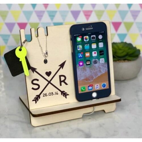 Personalised Gift for Her Couples Anniversary Wife Girlfriend Docking Station Charging Station Husband Boyfriend Him We
