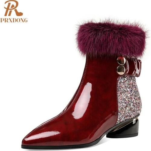 New 2021 Women Ankle Boots Autunm Winter Warm Shoes Genuine Leather Fashion Pointed Toe Platform Zipper Casual Short Boots Woman