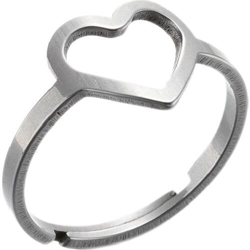 Ladies Ring Stainless Steel Lucky Overflow Best Friend New Fashion Gold Color Heart Shaped Wedding Rings for Woman Jewelry Gift