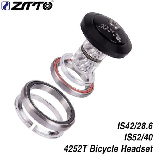 ZTTO MTB Bike Road Bicycle Headset 42mm 52mm CNC 1 1/8"-1 1/2" Tapered Tube fork Integrated Angular Contact Bearing 4252T