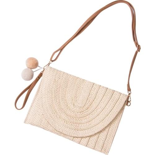2020 Fashion Female Crossbody Envelope Bag Elegant Straw Messenger Handbag Clutch Summer Beach Shoulder Bag