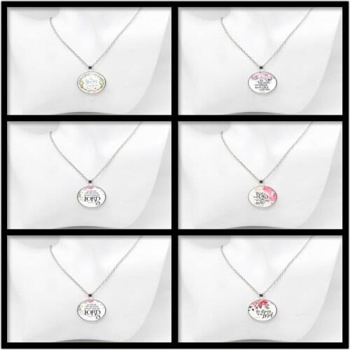 2020 New Joshua 1:9 Be Strong and Courageous Bible Verses Nursery Verse Necklace Fashion Jewelry Religion Pendant Christian