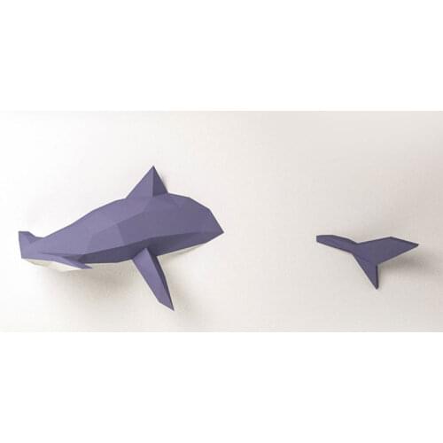 3D Hammerhead Shark Handmade Origami Animal Paper Model DIY Creative Craft Puzzles Educational Kids Toy Living Room Wall Decor