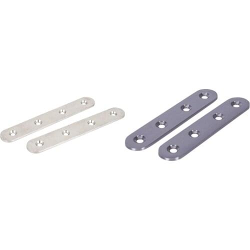 4 Pcs Stainless Steel Repair Mending Fixing Plate Brackets Support 89 X 19Mm & 125Mmx20Mm