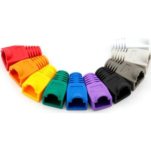 50pcs Modular RJ45 Network Cable Connector Plug Cover Cap Crystal Headband Protective Housing Network Socket Boot Socket