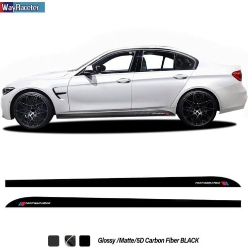 5D Carbon Fiber Vinyl Car Door Side Skirt Stripes Sticker Body Decal For BMW M3 F80 G80 CS GTR M Performance Accessories