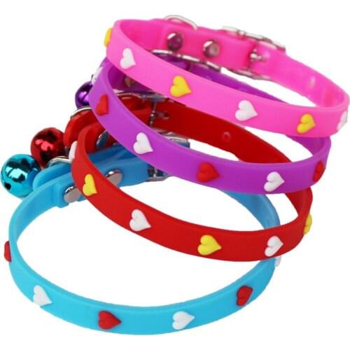 Cat Accesories Rubber Pet Collar with Bell Adjustable Cat Chihuahua Necklace Small Cat Leash Cat Harness Cat Collar for Puppy