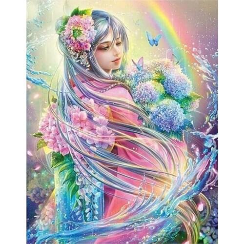 DIY Diamond Painting Anime Beauty Paste Diamond Embroidery Round Resin Diamond Cross Stitch Home Wall Decor 30X40cm