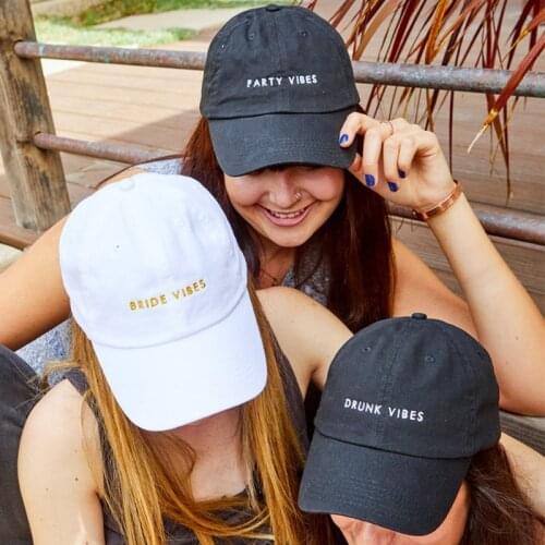 Bride Vibes Drunk Vibes & Party Vibes Bachelorette Party Hats Perfect Beach Squad Dad Hat Bride Bridesmaid baseball cap unisex