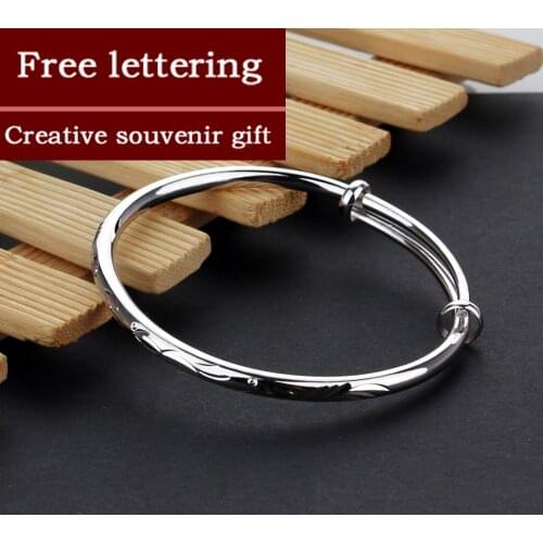 Free shipping 100% 925 Sterling Silver Bracelet Pull-pull adjusting bracelet Bangle Women Fashion Jewelry Gift For Girls Lady