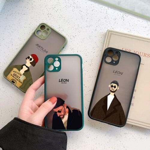 Cartoon Killer Leon Uncle Girl Phone Case For iPhone 12 11 Pro X XR XS Max 6s 7 8 Plus SE2020 Cute Hard Transparent Cover Couple