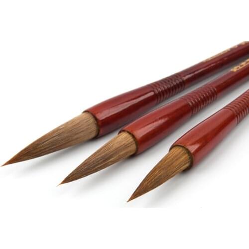 Wooden Writing Brushes Wolf Hair Traditional Chinese Calligraphy Painting Practice Festival Couplets Regular Script