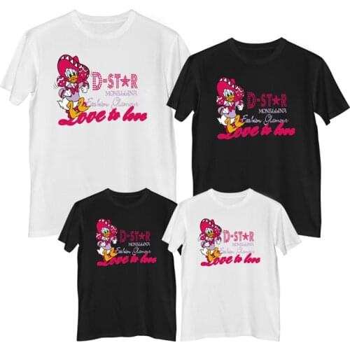 Disney Donald Duck Daisy Duck T shirt Comfortable Breathable 100%cotton Fashion Woman T-shirts mom and daughter matching clothes