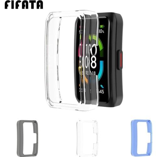FIFATA PC Protective Cover Case For Huawei Honor Band 6 Smart Watch Protector Frame Bumper Shell For Honor Band 6 Hard Cases