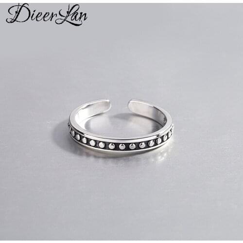 New Trendy Personality Punk Round Beads Rings For Women Lady Resizable Size Rings Party Jewelry Charm Gifts 2021