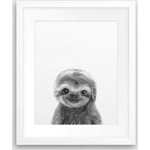 Cute Baby Animal Sloth Wall Art Canvas Prints , Sloth Art Canvas Painting Poster For Kids Room Nursery Wall Art Decor