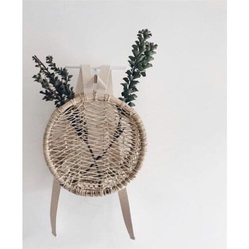 Hand-woven Rattan Backpack Baby Storage Basket Fashion Basket Bags For Girls Rattan