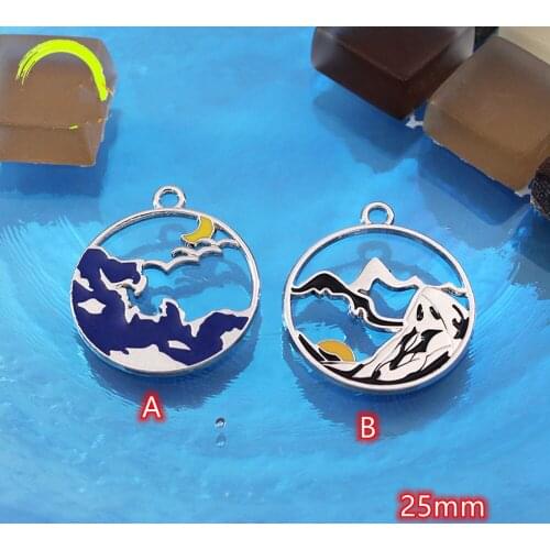Couple Love Charms for Jewelry making Blue Enamel Charm Pendants 10pcs Chinese Style Loves Charms Pendants for diy Earrings