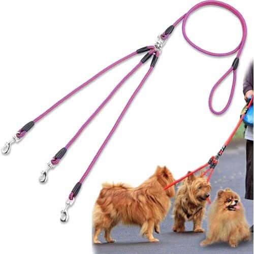 Three Dog Leash Adjustable Nylon Pet Dogs Training with Padded Soft Handle Walking Leash for 3 Dogs Pet Lead pet product