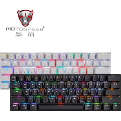 Motospeed CK62 bluetooth USB-C Wired Dual-Mode Keyboard Outemu Switch 61 Keys RGB LED Backlit Mechanical Gaming Keyboard for PC